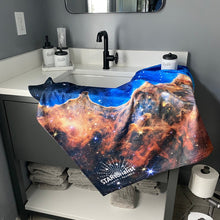 Load image into Gallery viewer, JWST Cosmic Cliffs of the Carina Nebula Beach Towel