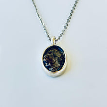 Load image into Gallery viewer, Meteorite Oval Pendant Necklace