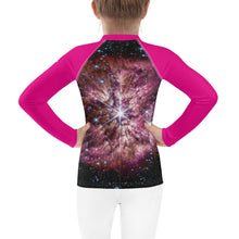 Load image into Gallery viewer, JWST Massive Star WR 124 Kids Rash Guard (Toddler to Teen)