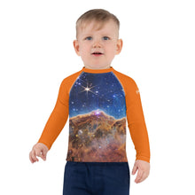 Load image into Gallery viewer, JWST Carina Nebula Kids Rash Guard (Toddler to Teen)