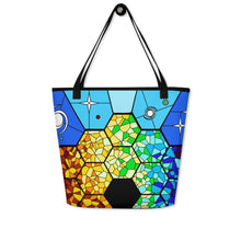 Load image into Gallery viewer, JWST Rising Stained Glass Design Tote Bag with Pocket