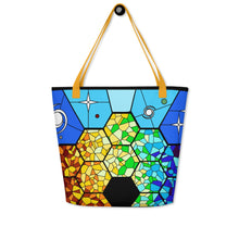 Load image into Gallery viewer, JWST Rising Stained Glass Design Tote Bag with Pocket