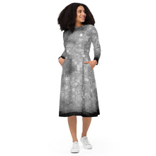 Load image into Gallery viewer, LRO Moon Mosaic Long-Sleeve Midi Dress with Pockets