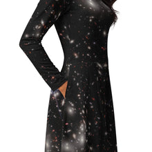 Load image into Gallery viewer, JWST Pandora&#39;s Cluster Long-Sleeve Midi Dress with Pockets