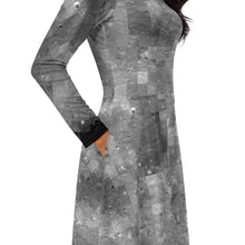 Load image into Gallery viewer, LRO Moon Mosaic Long-Sleeve Midi Dress with Pockets