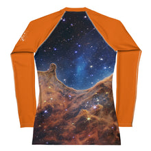 Load image into Gallery viewer, JWST Carina Nebula Fitted/Curvy Rash Guard