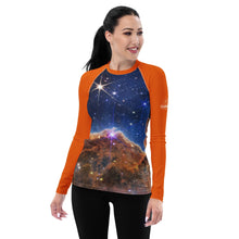 Load image into Gallery viewer, JWST Carina Nebula Fitted/Curvy Rash Guard