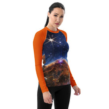 Load image into Gallery viewer, JWST Carina Nebula Fitted/Curvy Rash Guard