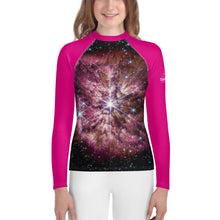 Load image into Gallery viewer, JWST Massive Star WR 124 Kids Rash Guard (Toddler to Teen)