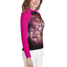 Load image into Gallery viewer, JWST Massive Star WR 124 Kids Rash Guard (Toddler to Teen)