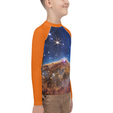 Load image into Gallery viewer, JWST Carina Nebula Kids Rash Guard (Toddler to Teen)