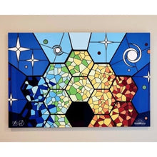 Load image into Gallery viewer, JWST Rising Stained Glass Design Metal Wall Art