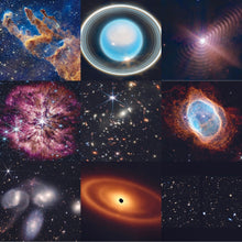 Load image into Gallery viewer, Collage of JWST images from its first year of science, in a 3 by 3 square grid