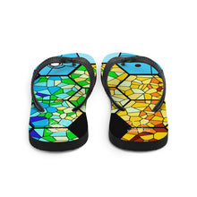 Load image into Gallery viewer, JWST Rising Stained Glass Design Flip-Flops