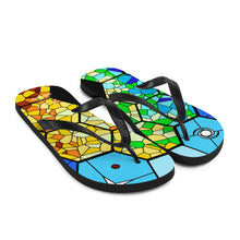 Load image into Gallery viewer, JWST Rising Stained Glass Design Flip-Flops