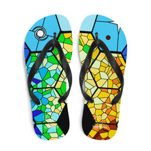 Load image into Gallery viewer, JWST Rising Stained Glass Design Flip-Flops