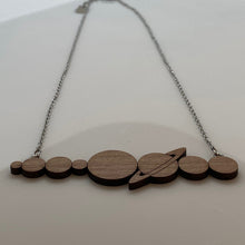 Load image into Gallery viewer, Solar System Planets Silhouette Wood Necklace