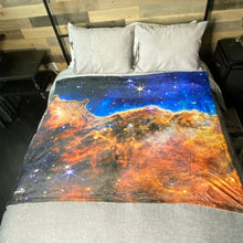 Load image into Gallery viewer, JWST Cosmic Cliffs Carina Nebula Throw Blanket