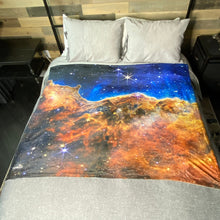 Load image into Gallery viewer, JWST Cosmic Cliffs Carina Nebula Throw Blanket