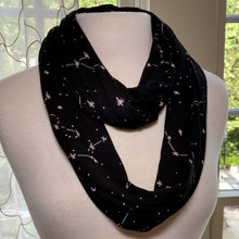 Load image into Gallery viewer, Constellation Glow-in-the-Dark Infinity Scarf with Pocket