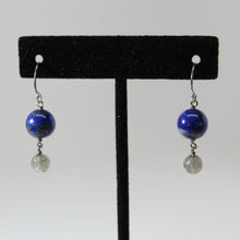 Load image into Gallery viewer, Earth + Moon Dangle Earrings