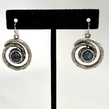 Load image into Gallery viewer, Spiral Galaxy Silver and Labradorite Earrings
