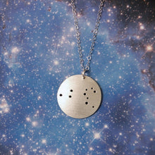 Load image into Gallery viewer, Zodiac Constellation Pinhole Sterling Silver Necklace