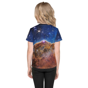 JWST Cosmic Cliffs Carina Nebula Kids T-Shirt (Toddler–Teen)