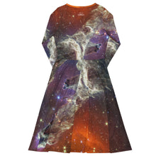 Load image into Gallery viewer, JWST Multicolor Pillars of Creation Long Sleeve Midi Dress with Pockets