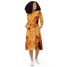 Load image into Gallery viewer, Solar Maximum DKIST Sunspot Long-Sleeve Midi Dress with Pockets