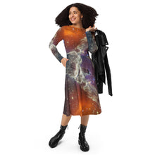 Load image into Gallery viewer, JWST Multicolor Pillars of Creation Long Sleeve Midi Dress with Pockets