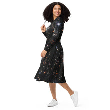 Load image into Gallery viewer, JWST SMACS 0723 Galaxy Cluster Deep Field Long-Sleeve Midi Dress with Pockets