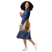 Load image into Gallery viewer, JWST Pillars of Creation Long-Sleeve Midi Dress with Pockets