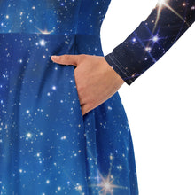 Load image into Gallery viewer, JWST Carina Nebula Long-Sleeve Midi Dress with Pockets