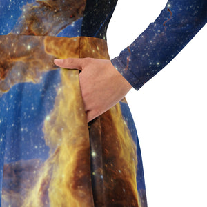 JWST Pillars of Creation Long-Sleeve Midi Dress with Pockets