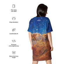 Load image into Gallery viewer, JWST Cosmic Cliffs Carina Nebula T-Shirt Dress