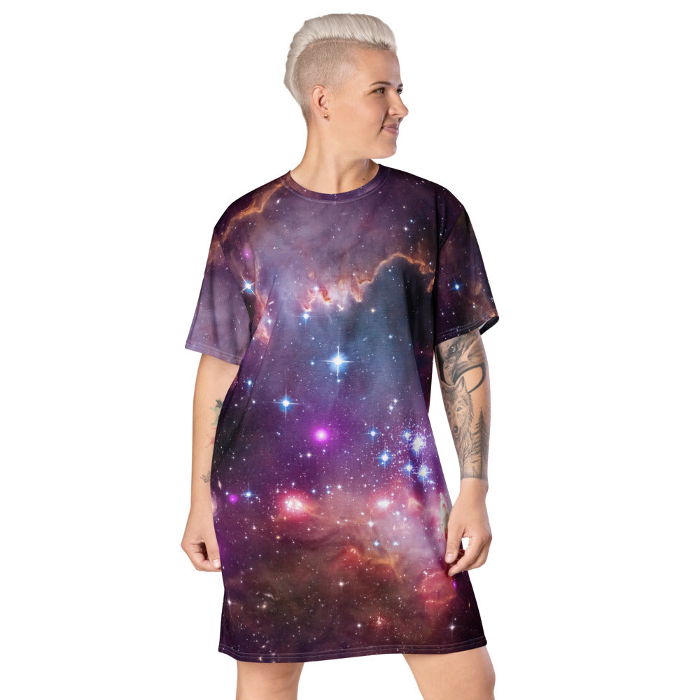 galaxy t shirt dress Crimson Space Outer Space Nebula Galaxy T-Shirt Dress
