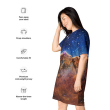 Load image into Gallery viewer, JWST Cosmic Cliffs Carina Nebula T-Shirt Dress