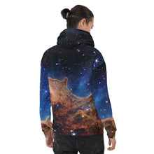 Load image into Gallery viewer, JWST Cosmic Cliffs Carina Nebula Unisex Hooded Sweatshirt