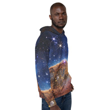 Load image into Gallery viewer, JWST Cosmic Cliffs Carina Nebula Unisex Hooded Sweatshirt