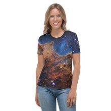 Load image into Gallery viewer, JWST Cosmic Cliffs NGC 3324 Carina Nebula Fitted T-Shirt