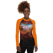 Load image into Gallery viewer, Cosmic Reef Cut Rash Guard - Orange (Adult)