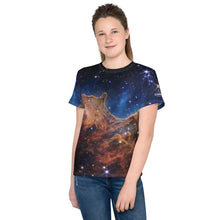 Load image into Gallery viewer, JWST Cosmic Cliffs Carina Nebula Kids T-Shirt (Toddler–Teen)