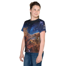 Load image into Gallery viewer, JWST Cosmic Cliffs Carina Nebula Kids T-Shirt (Toddler–Teen)