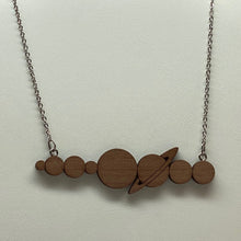 Load image into Gallery viewer, Solar System Planets Silhouette Wood Necklace