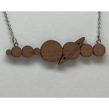 Load image into Gallery viewer, Solar System Planets Silhouette Wood Necklace