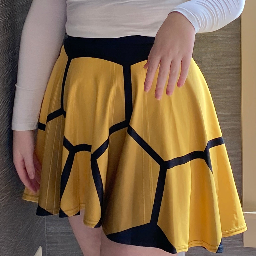 Black and outlet yellow skater skirt