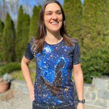 Load image into Gallery viewer, Pillars of Creation in Infrared by Hubble Fitted T-Shirt