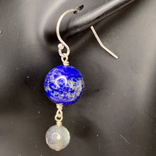 Load image into Gallery viewer, Earth + Moon Dangle Earrings