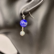 Load image into Gallery viewer, Earth + Moon Dangle Earrings